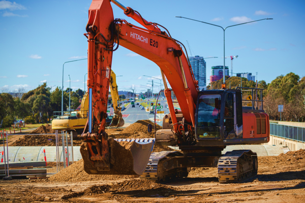 Roadworks with excavator 2