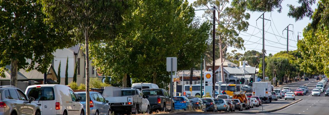 Congestion on Magill to Portrush in South Australia