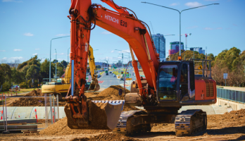 Roadworks with excavator 2